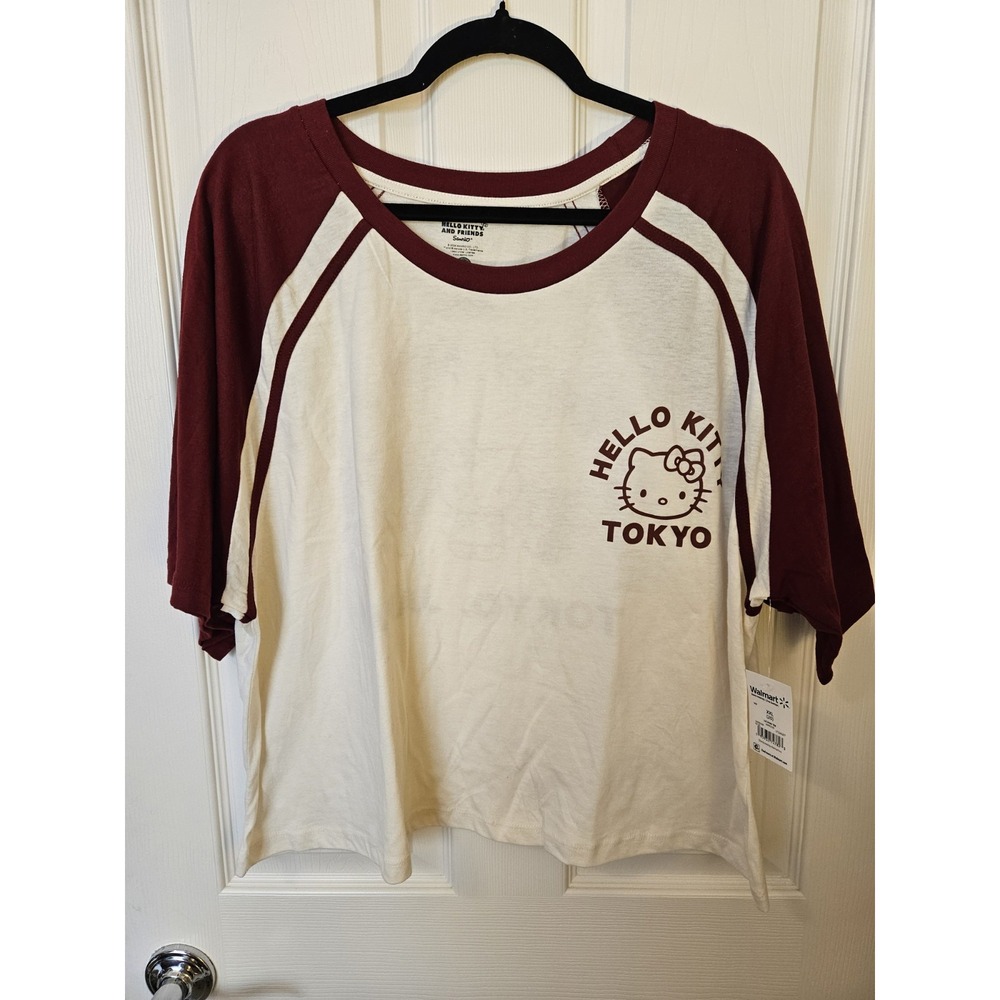 NWT Sanrio Hello Kitty & Friends Tokyo Japan Cropped Raglan T-Shirt, XXL